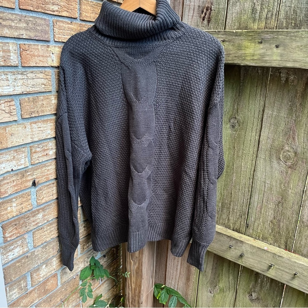 Zenana Outfitters Dark Gray Turtleneck Sweater